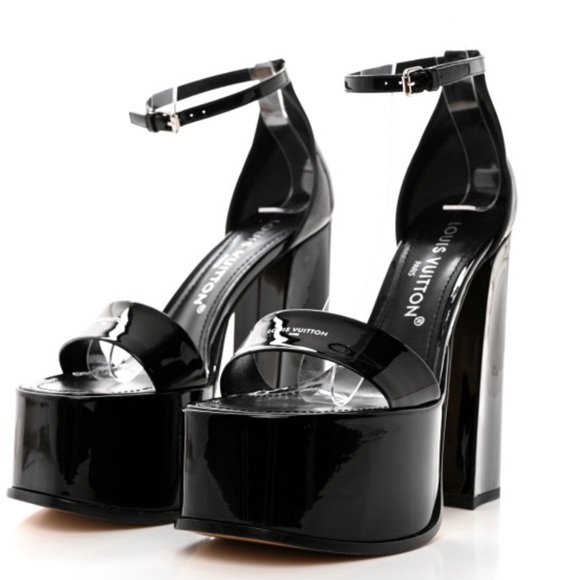 LV Style Platform Sandals LV high heels Patent Louis Vuitton style Fame - Picture 3 of 16